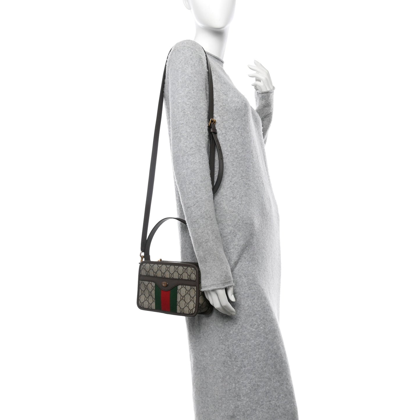 GG Supreme Monogram Web Ophidia Crossbody Bag Brown