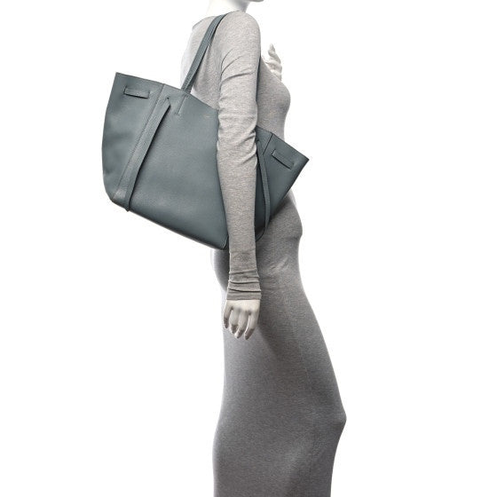 Celine Soft Grained Calfskin Small Belt Cabas Phantom Storm 2 of 13