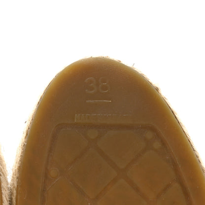 Chanel Mesh Grosgrain CC Espadrilles 38 Beige Black 7 of 8