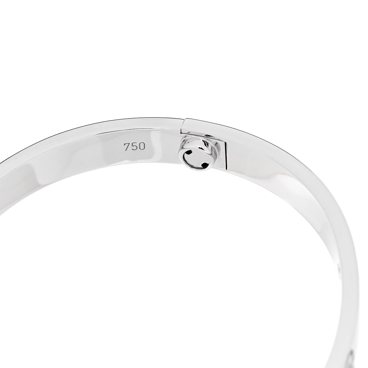Cartier 18K White Gold 4 Diamond Love Bracelet 17 4 of 7