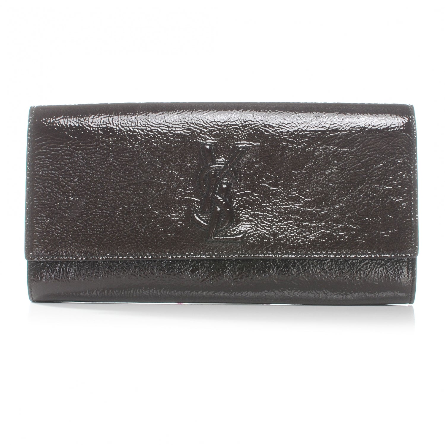 Saint Laurent Textured Patent Medium Belle de Jour Clutch Amarena 1 of 6
