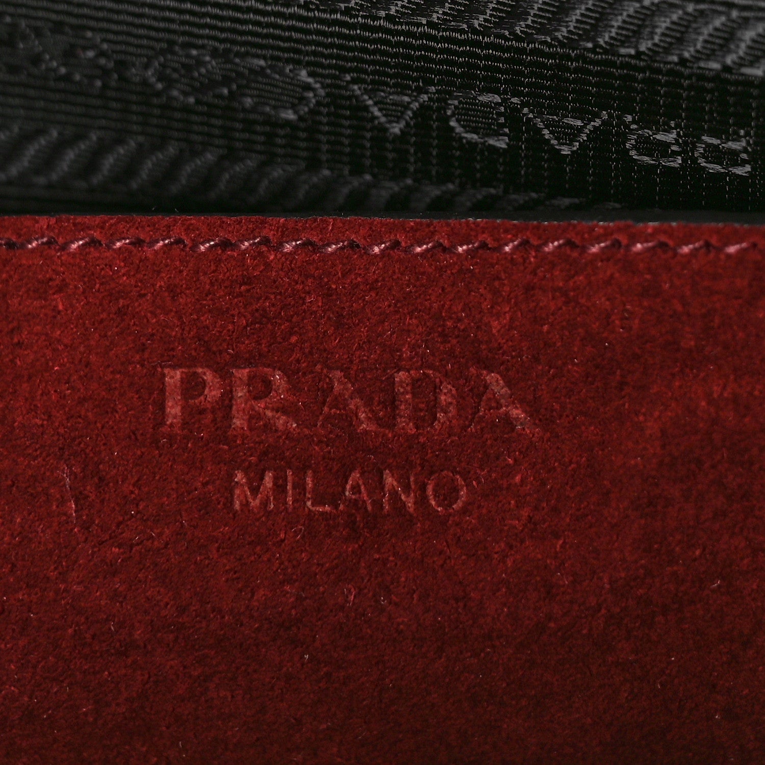 Prada Suede Scamosciato Stitched Small Twin Pocket Tote Porpora 6 of 8