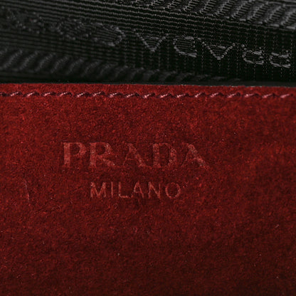 Prada Suede Scamosciato Stitched Small Twin Pocket Tote Porpora 6 of 8