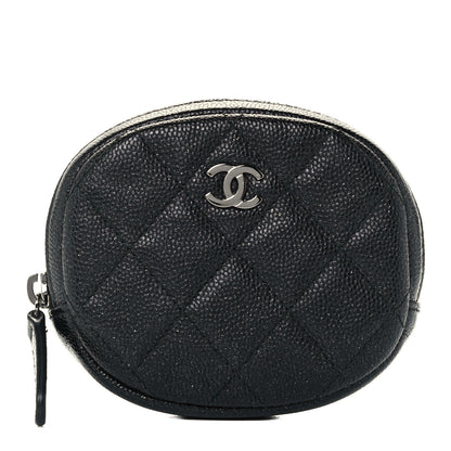 Chanel Iridescent Caviar Quilted Zip Around Classic Coin Purse Black 1 of 9