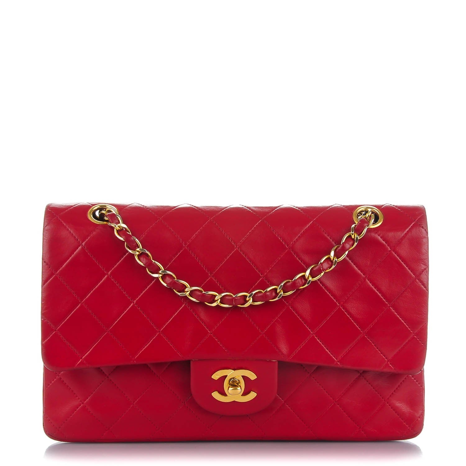 Chanel Lambskin Quilted Medium Double Flap Red 1 of 11