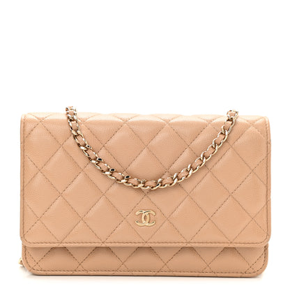 Chanel Caviar Quilted Wallet On Chain WOC Beige 1 of 11