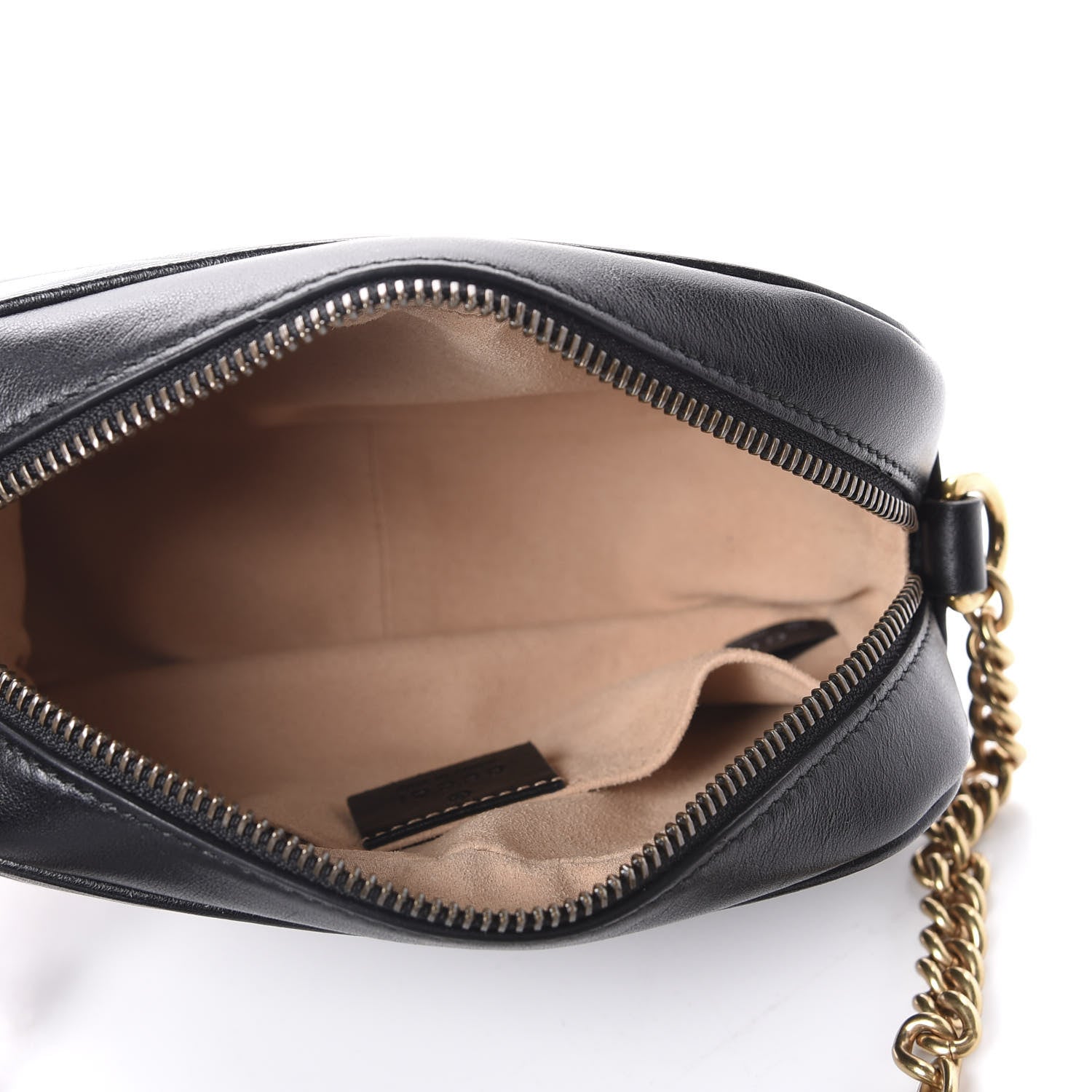 Gucci Calfskin Matelasse Mini GG Marmont Chain Shoulder Bag Black 5 of 10