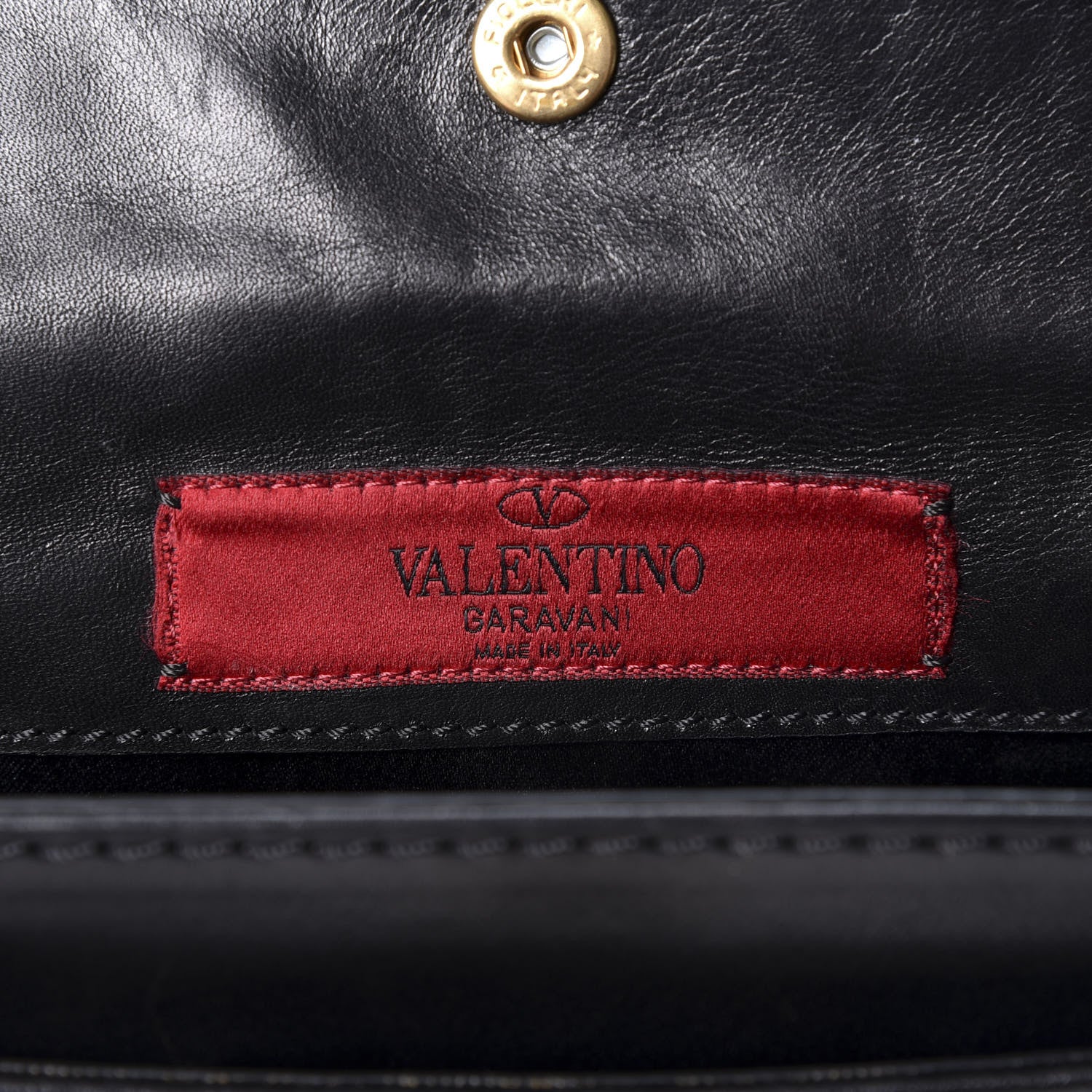Valentino Garavani Vitello Rockstud Flip Lock Shoulder Flap Bag Black 7 of 8