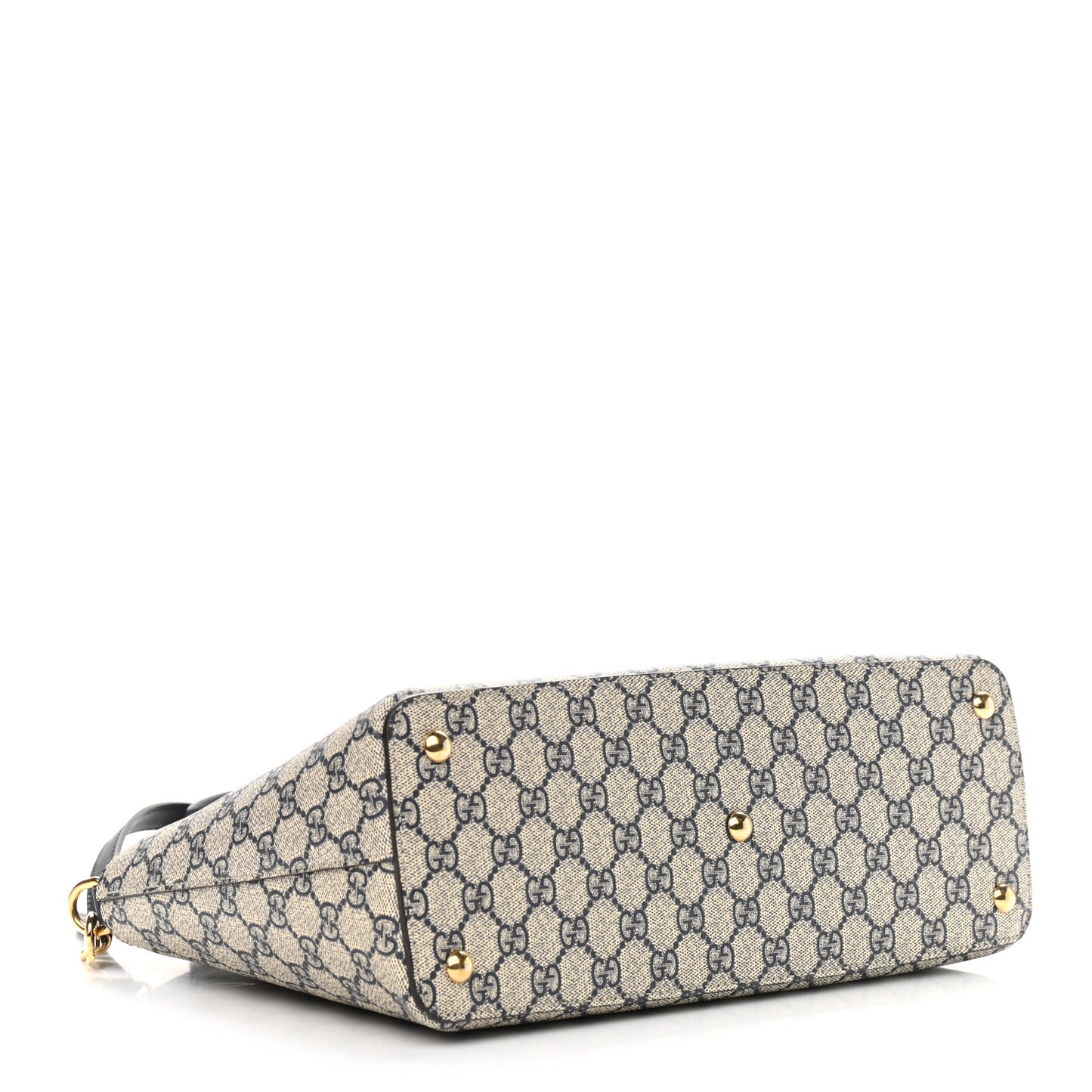 GG Supreme Monogram Small Zip Top Tote Beige Blue