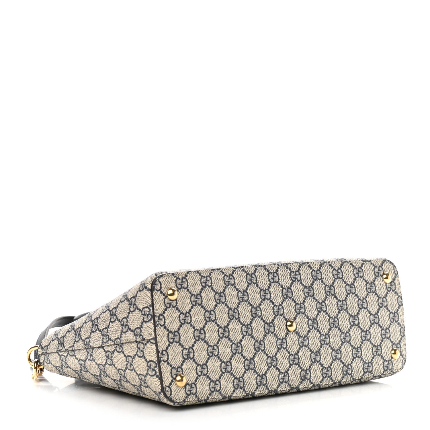 Gucci GG Supreme Monogram Small Zip Top Tote Beige Blue 4 of 10