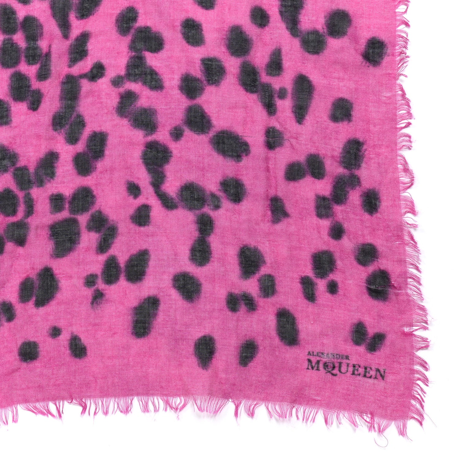 Alexander McQueen Cashmere Silk Skull Scarf Pink Black 3 of 7