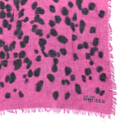 Alexander McQueen Cashmere Silk Skull Scarf Pink Black 3 of 7