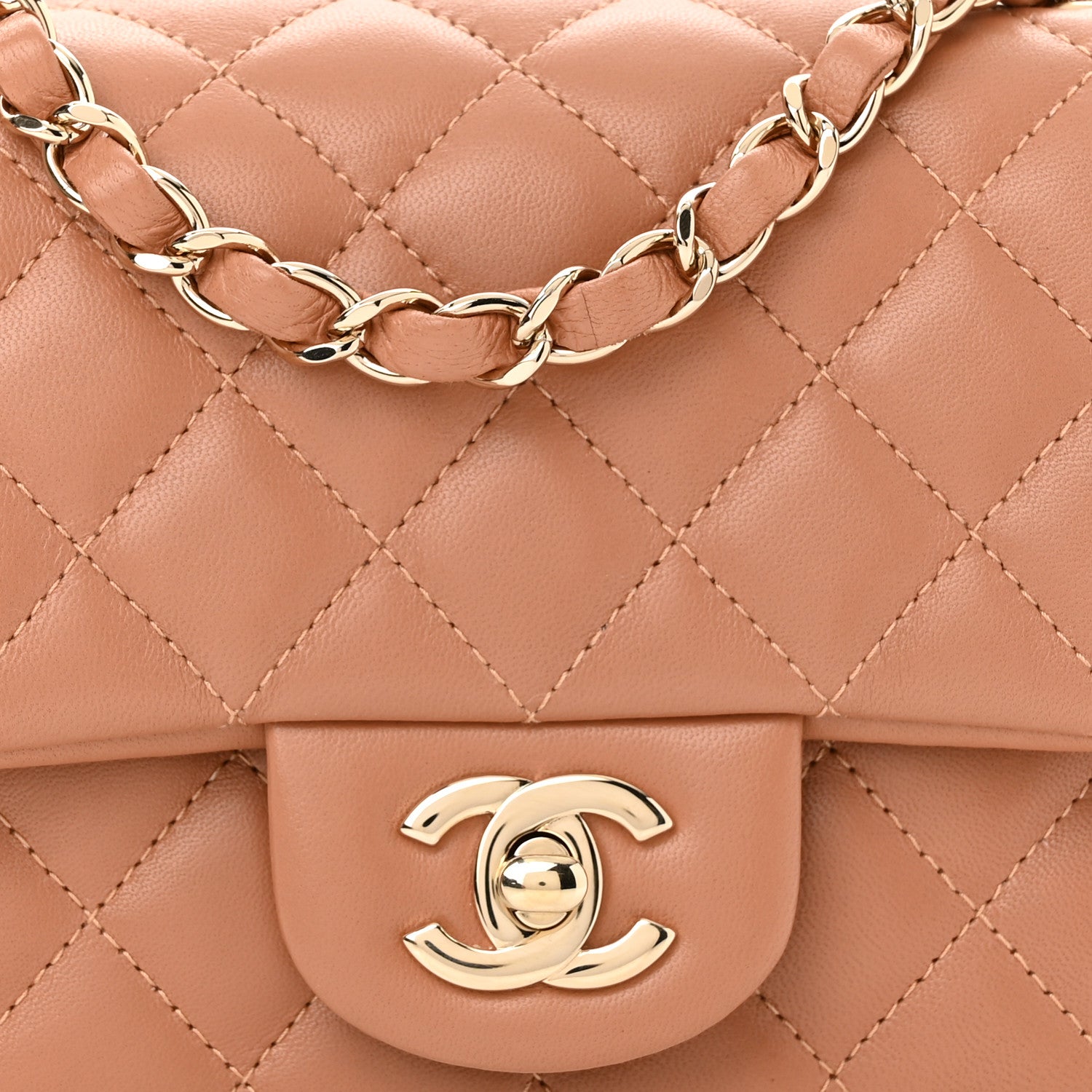 Chanel Lambskin Quilted Mini Square Flap Brown 8 of 11