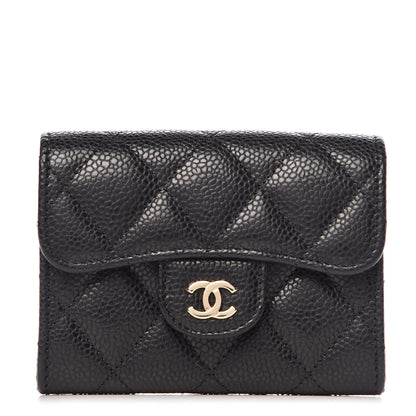 Chanel Caviar Quilted Flap Card Holder Wallet Black 1 of 8