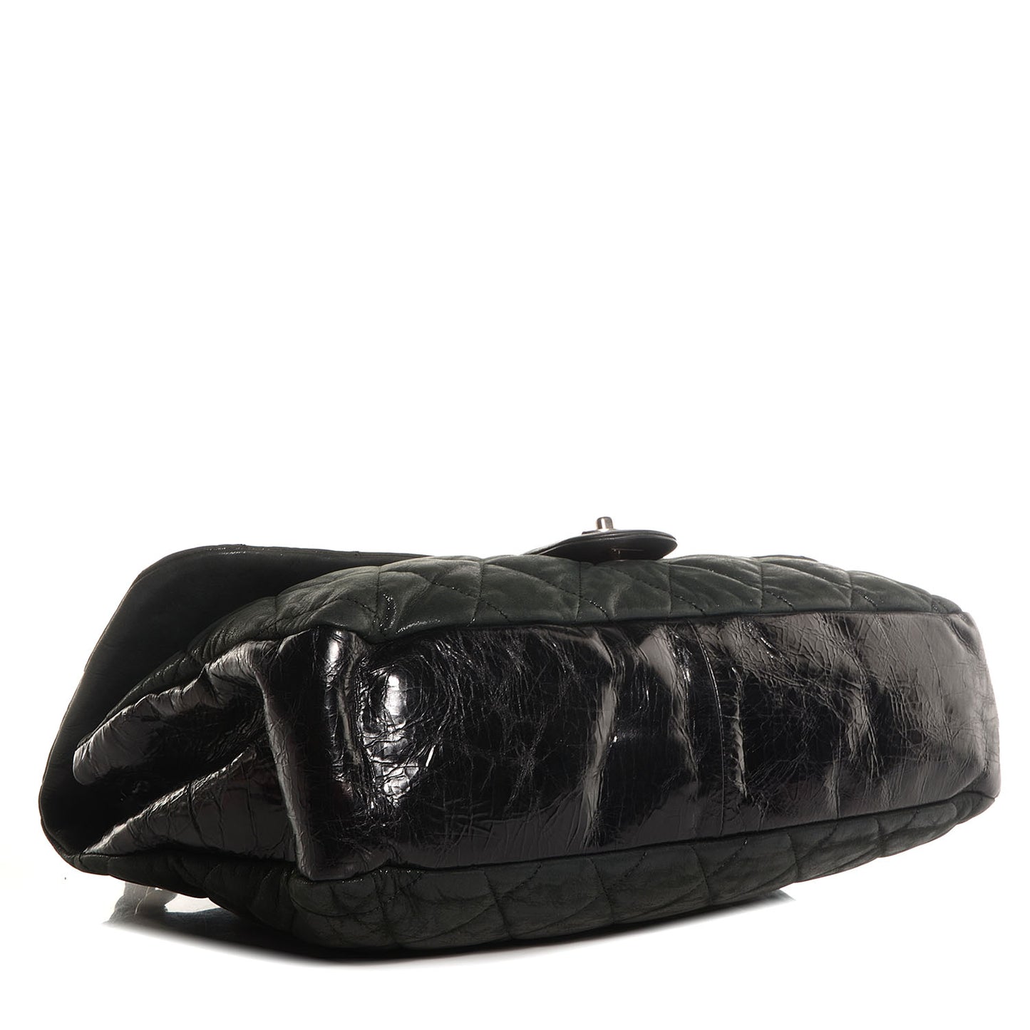 Iridescent Calfskin In The Mix Jumbo Flap Black