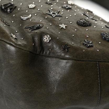 Jimmy Choo Calfskin Studded Sky Hobo Dark Green 11 of 16