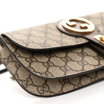 Gucci GG Supreme Monogram Textured Dollar Calfskin Blondie Belt Bag Beige Ebony New Acero 10 of 12