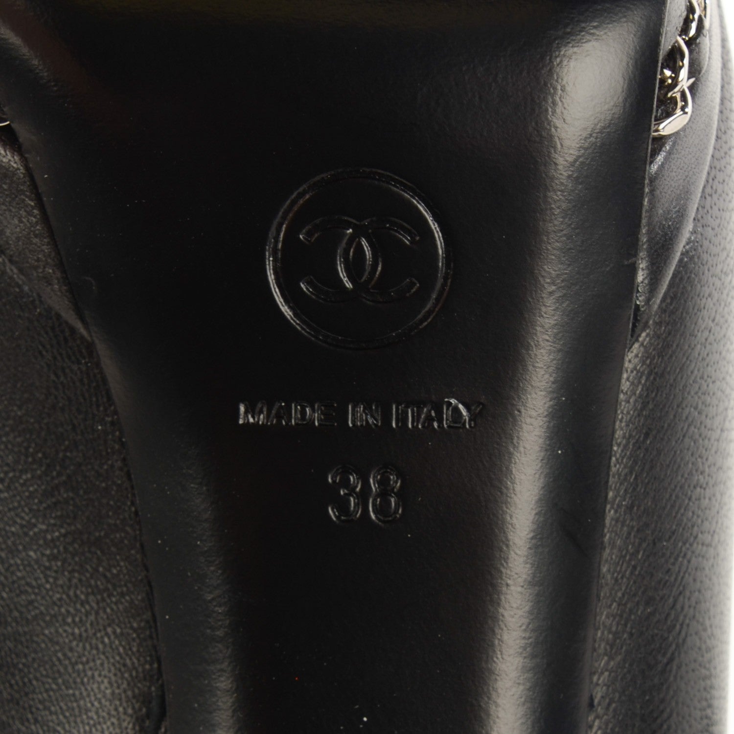 Chanel Lambskin Platform Chain Ankle Boots 38 Black 6 of 8