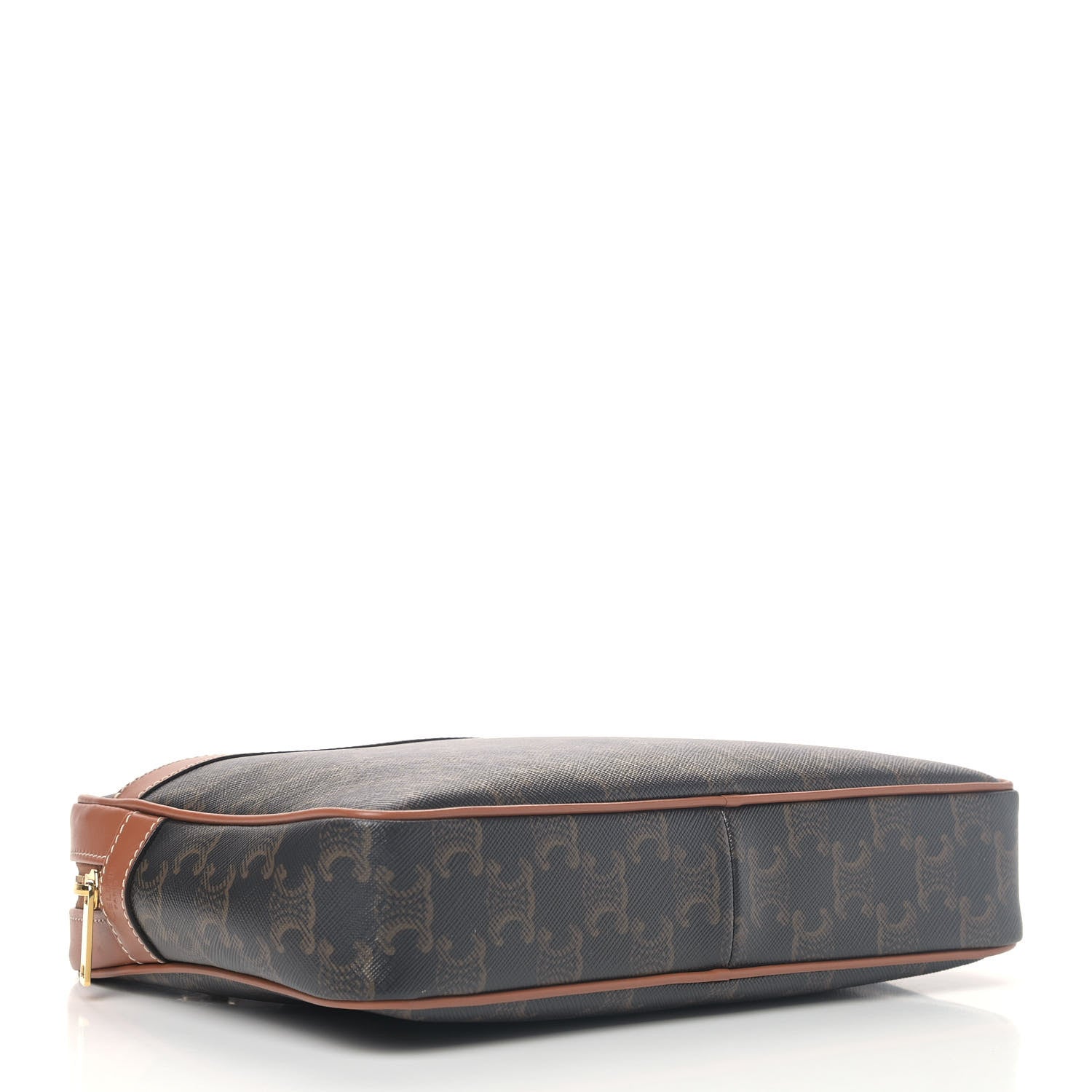 Celine Triomphe Canvas Calfskin Medium Patapans Tan 3 of 4