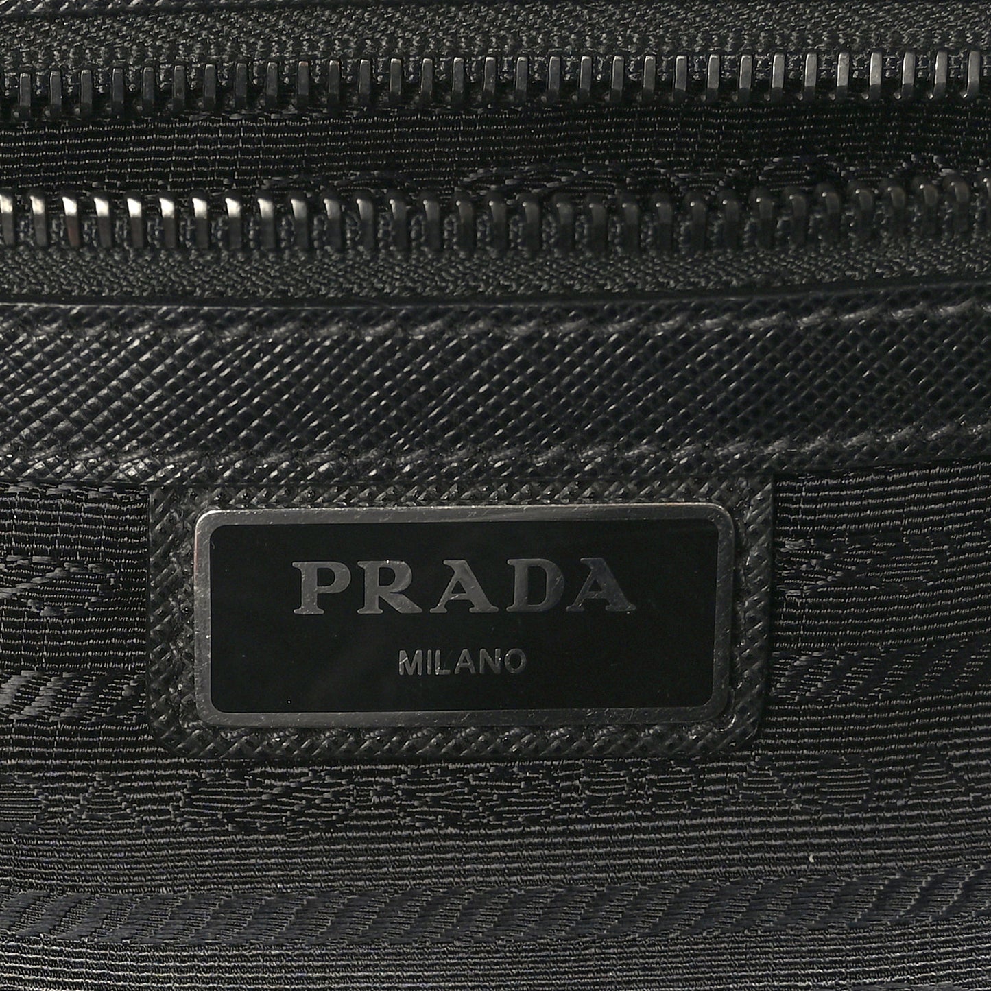 Tessuto Saffiano Medium Brique Crossbody Bag Black