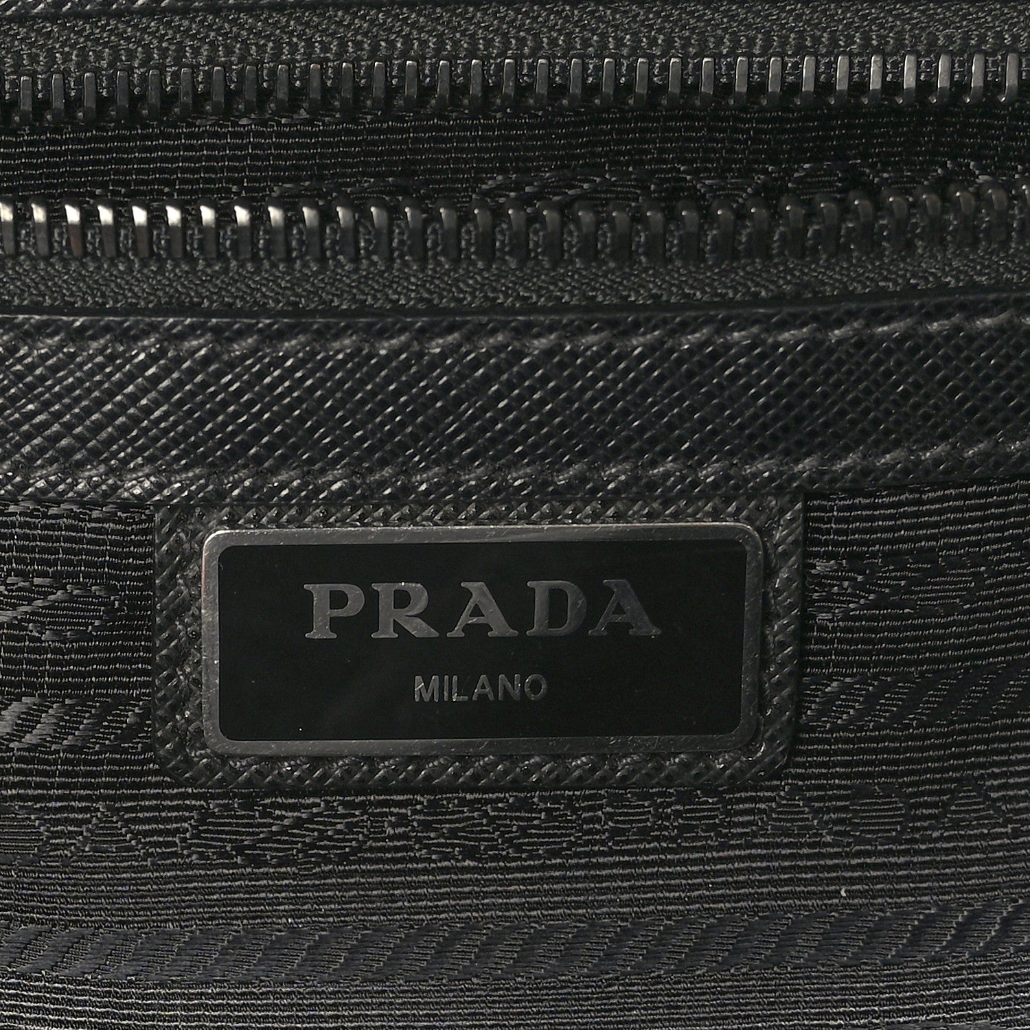 Prada Tessuto Saffiano Medium Brique Crossbody Bag Black 7 of 9