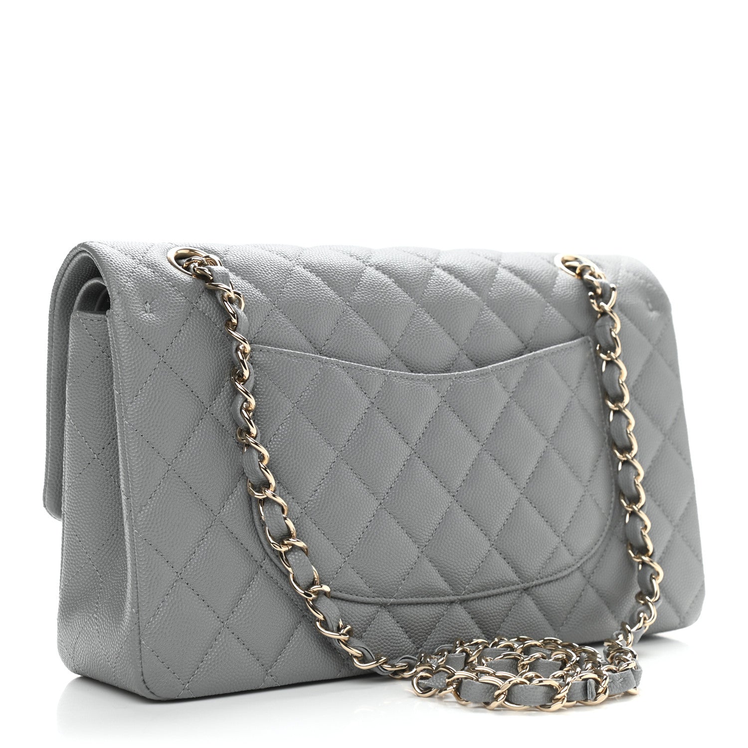 Chanel Caviar Quilted Medium Double Flap Grey 3 of 9