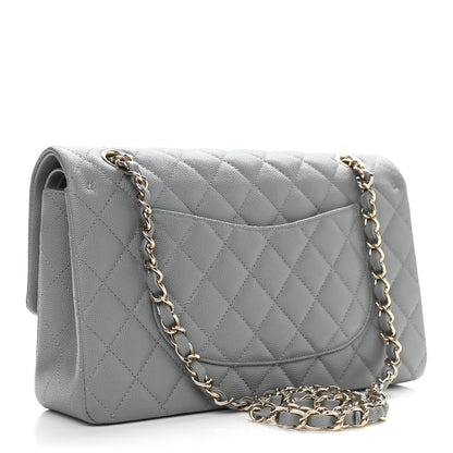 Chanel Caviar Quilted Medium Double Flap Grey 3 of 9