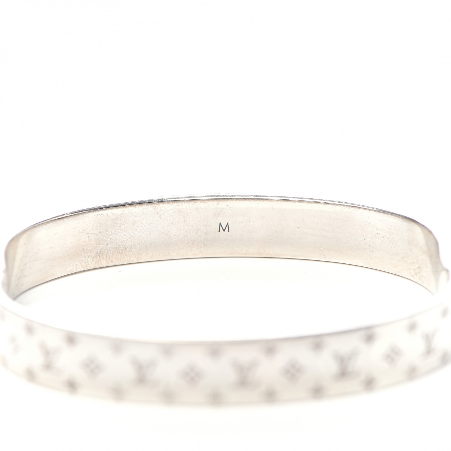 Louis Vuitton Brass Palladium Plated Nanogram Cuff M Silver 5 of 6