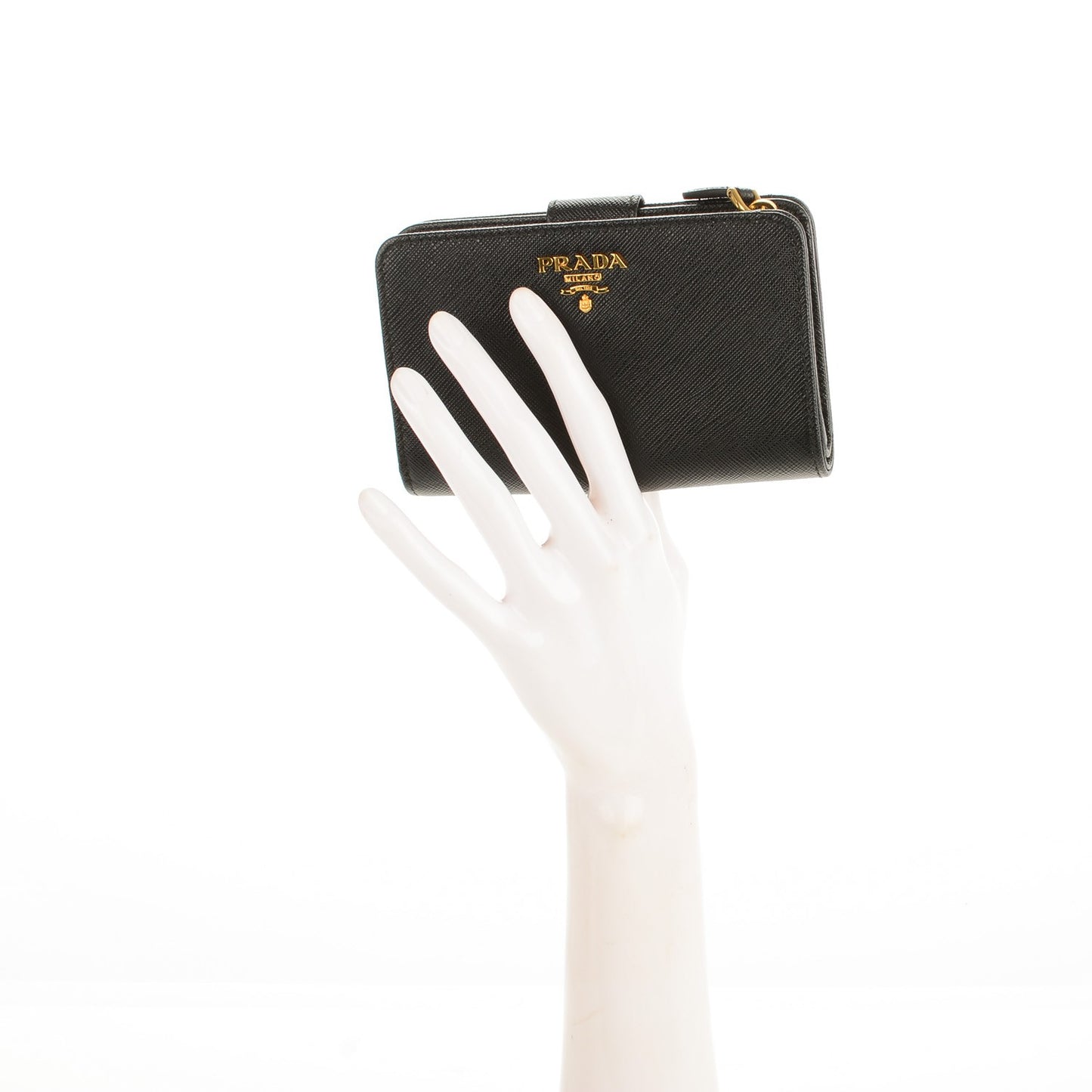 Saffiano Metal Compact Wallet Black