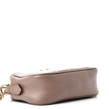 Gucci Calfskin Matelasse Mini GG Marmont Chain Shoulder Bag Porcelain Rose 4 of 10
