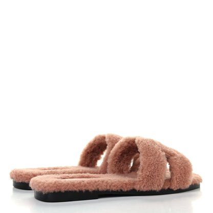 Hermes Woolskin Oran Sandals 37 Rose Aube 3 of 4