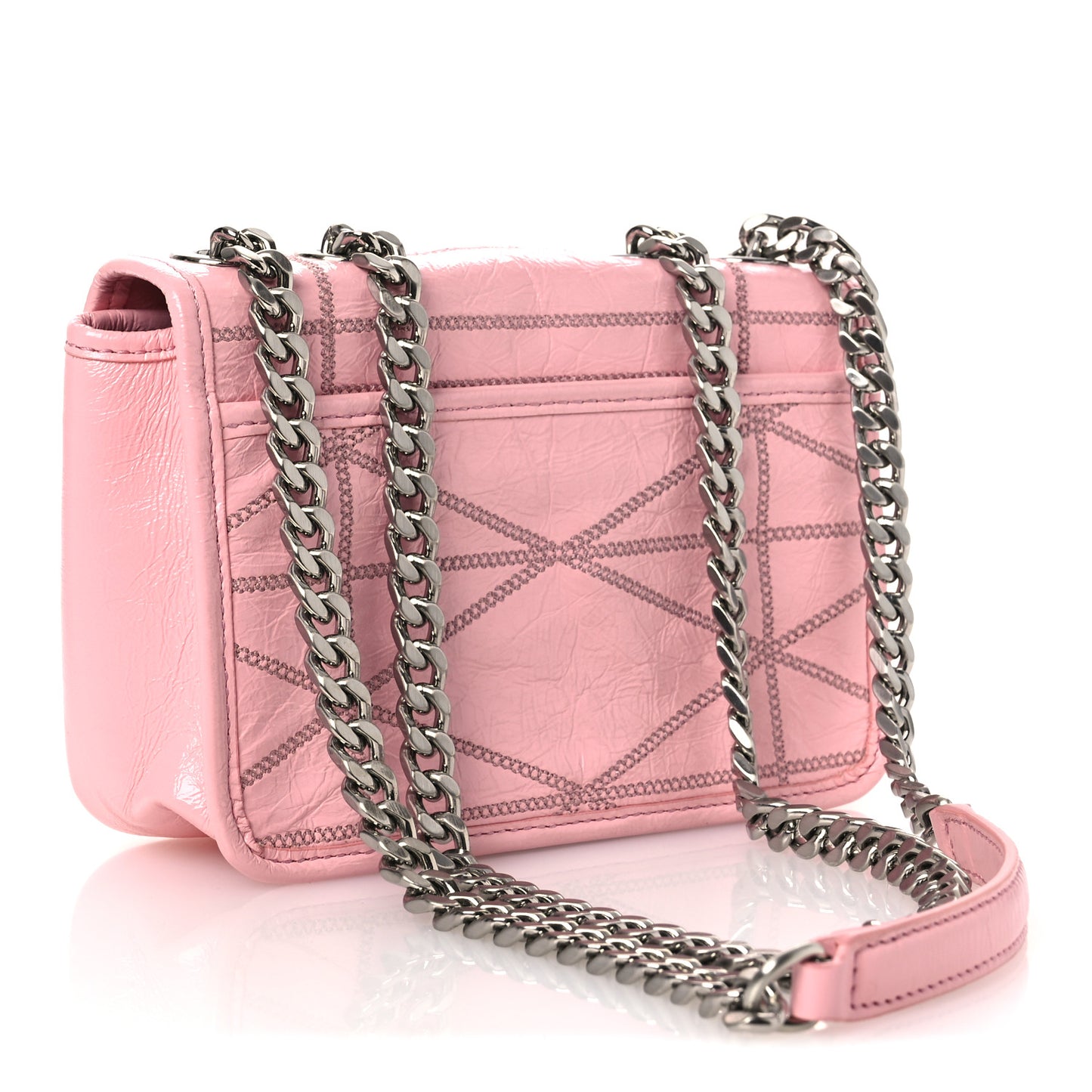Crash Calf Quilted Mini Travia Shoulder Bag Pink