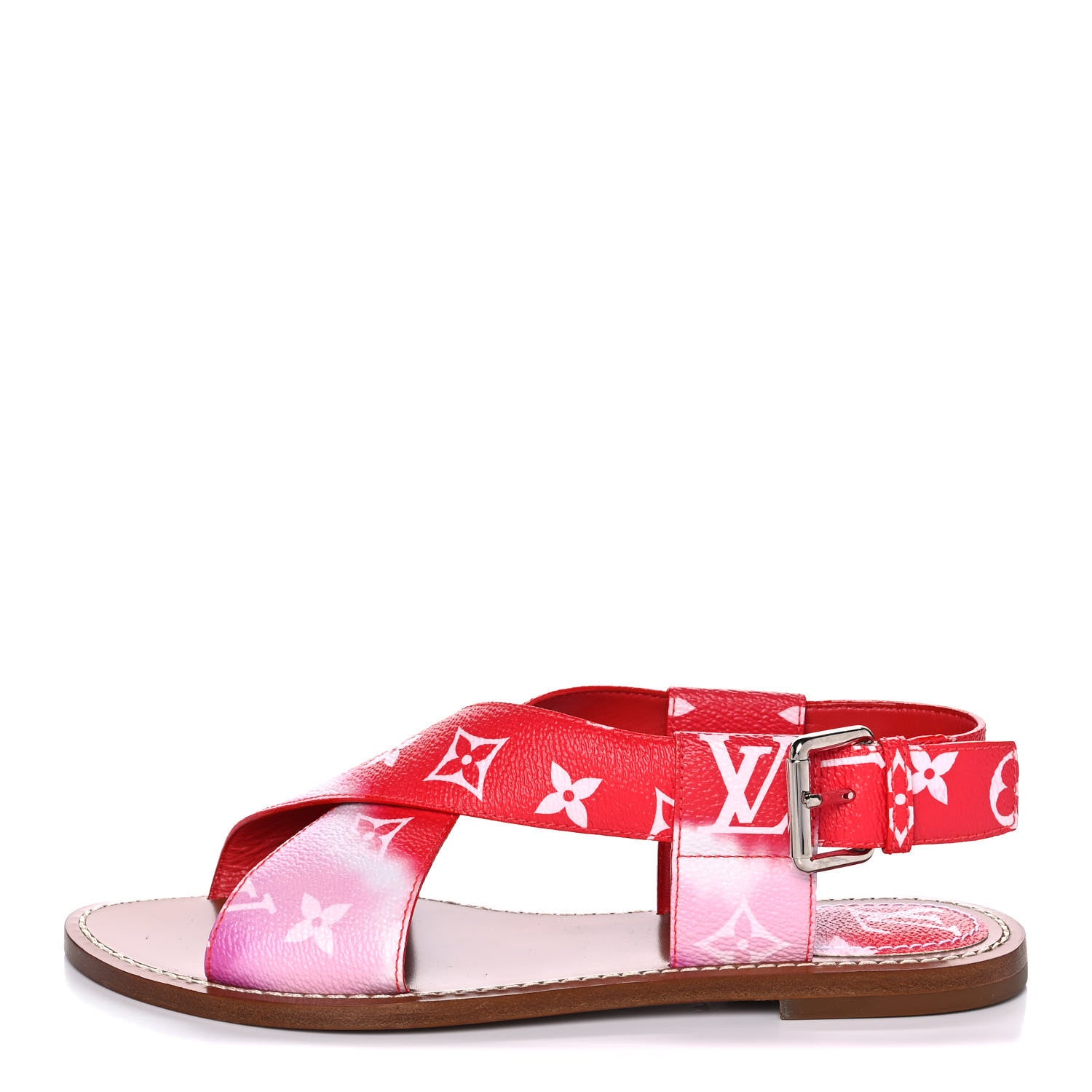Louis Vuitton Monogram Escale Palma Flat Sandals 37 Rouge 1 of 8