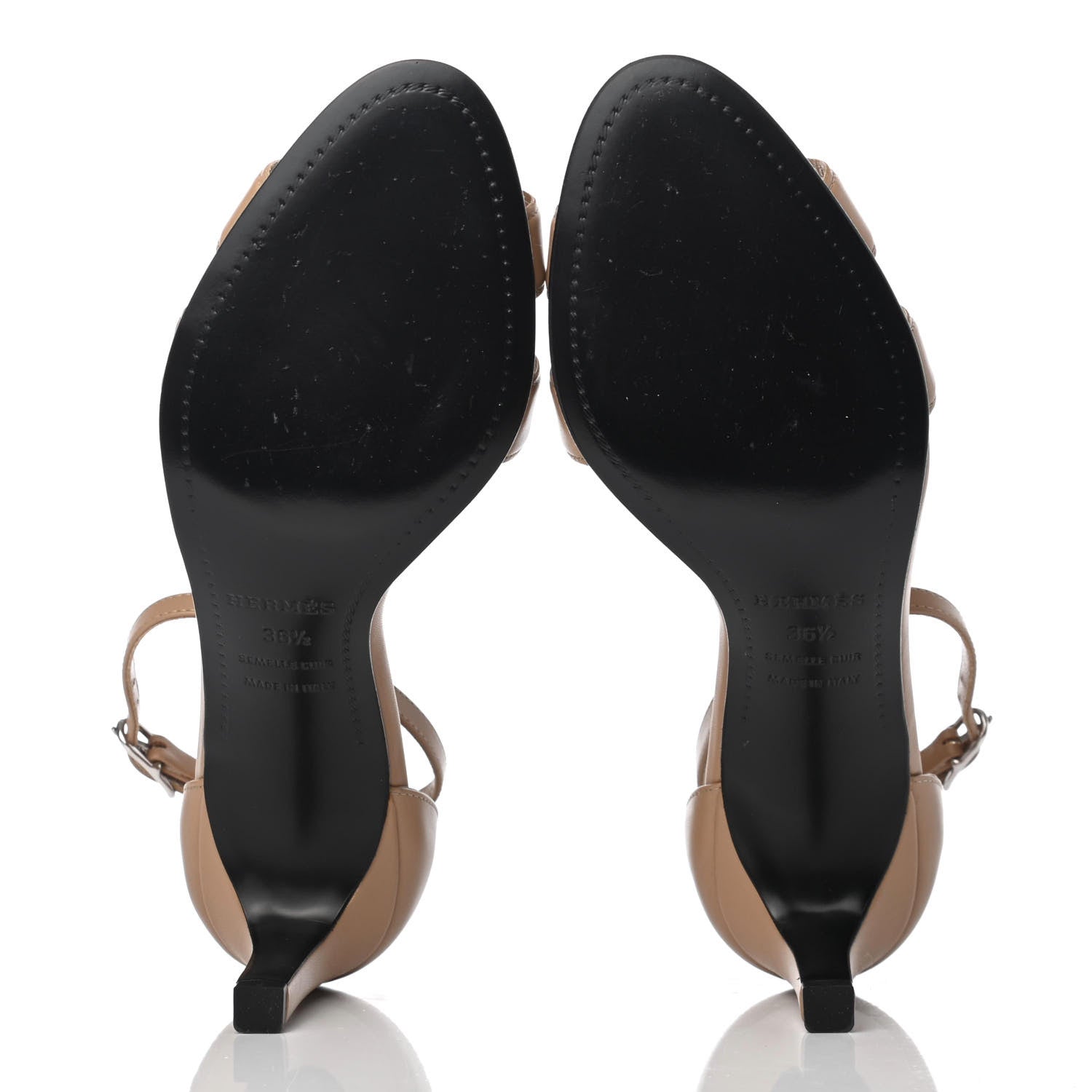 Hermes Calfskin Premiere 70 Sandals 36.5 Beige 10 of 18