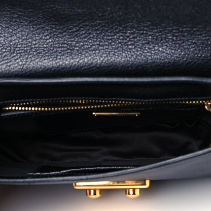 Miu Miu Goatskin Madras Shoulder Bag Black Cammeo 5 of 11
