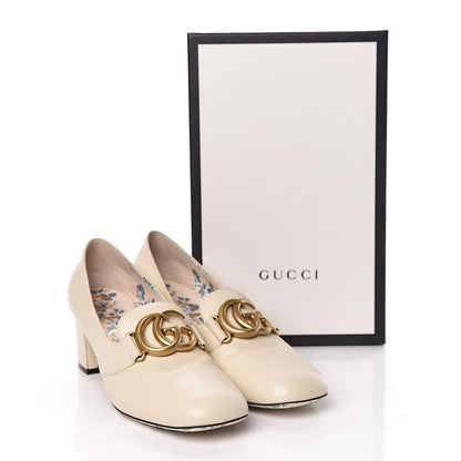Gucci Malaga Kid GG Victoire 55mm Loafer Pumps 41 Vintage White 17 of 17