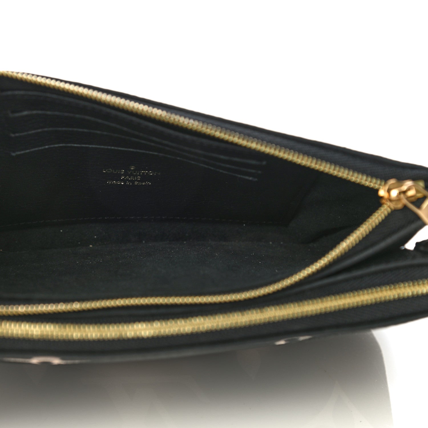 Louis Vuitton Empreinte Monogram Giant Double Zip Pochette Black Cream 5 of 11