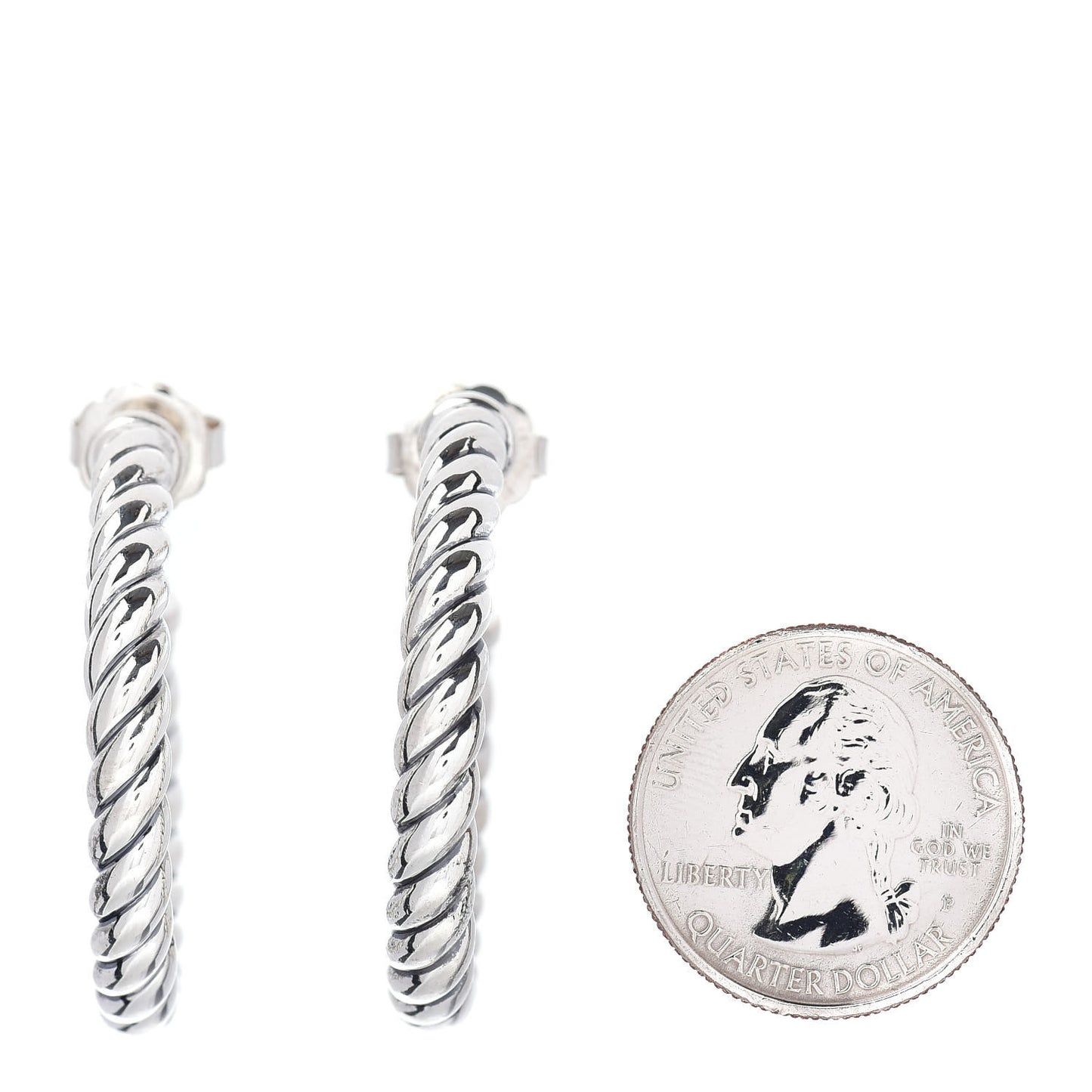 Sterling Silver Small Sculpted Cable Hoop Earrings