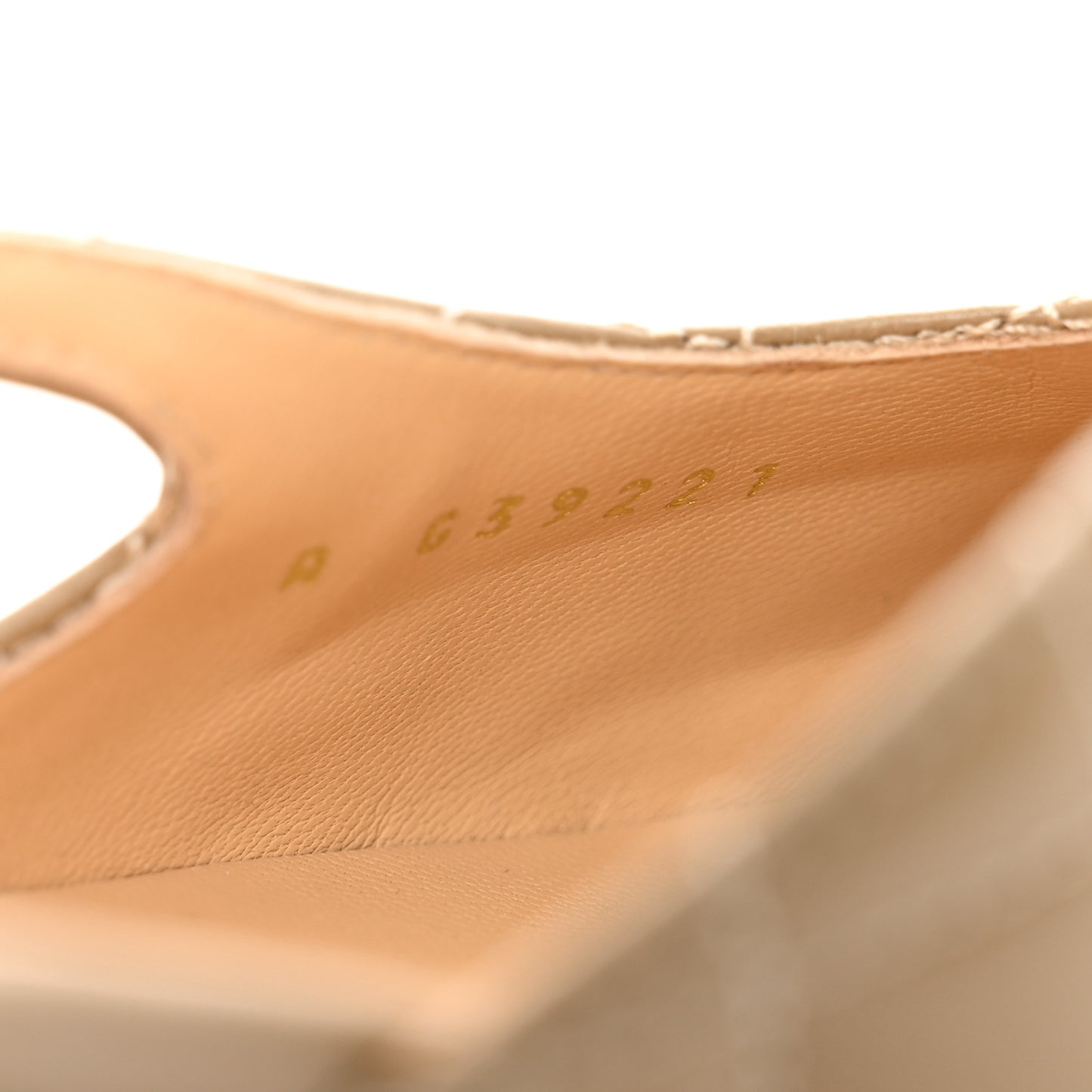 Lambskin Patent Cap Toe CC Slingback Flats 38.5 Beige Black