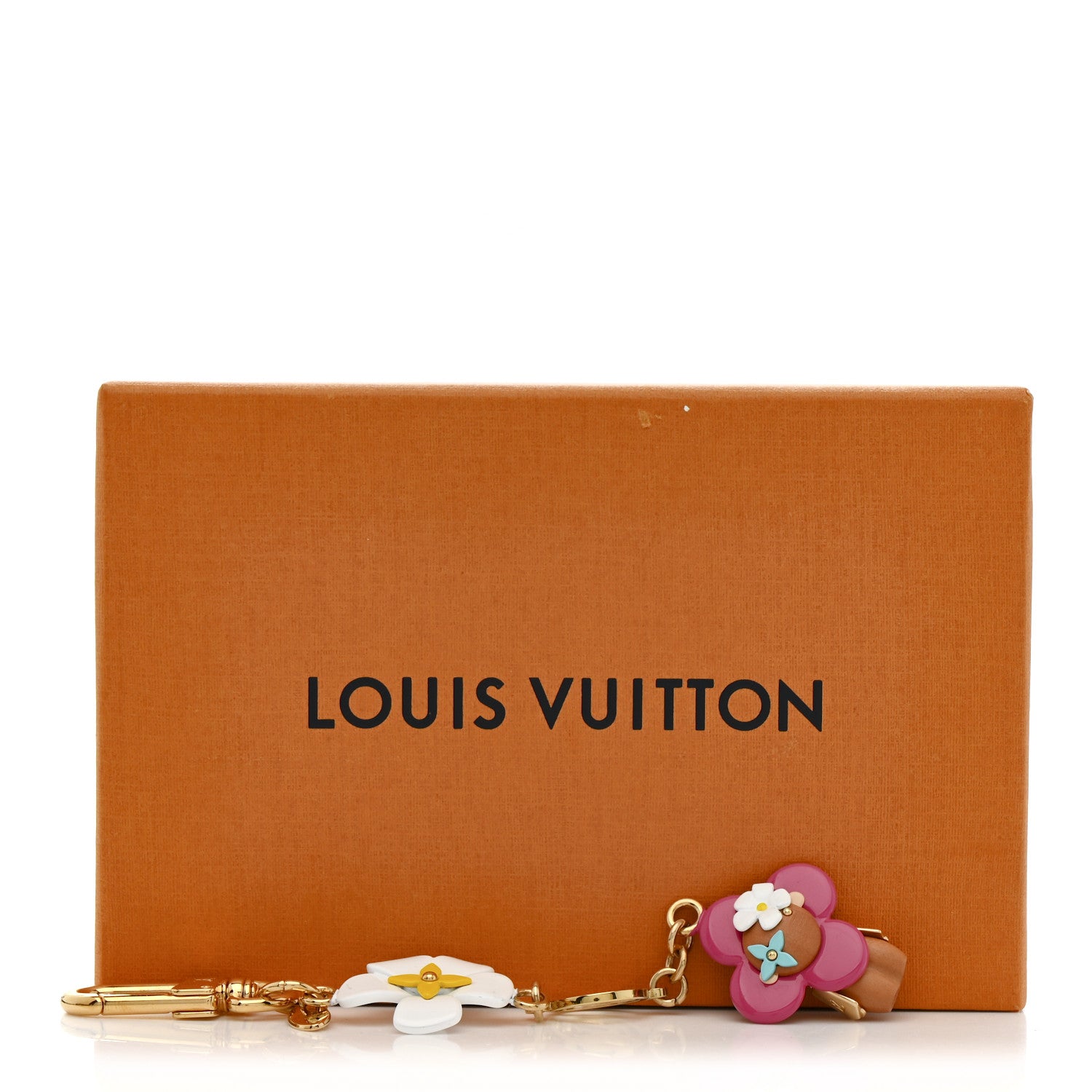 Louis Vuitton Resin Wood Vivienne Bag Charm Key Holder Pink