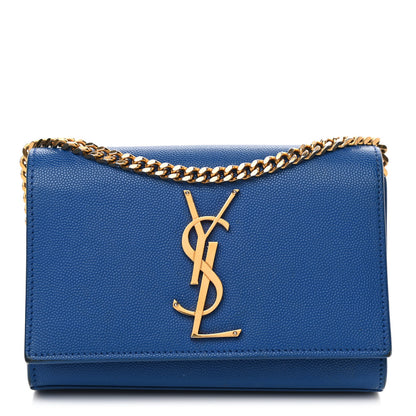 Saint Laurent Grain De Poudre Small Classic Monogram Kate Satchel Royal Blue 1 of 13