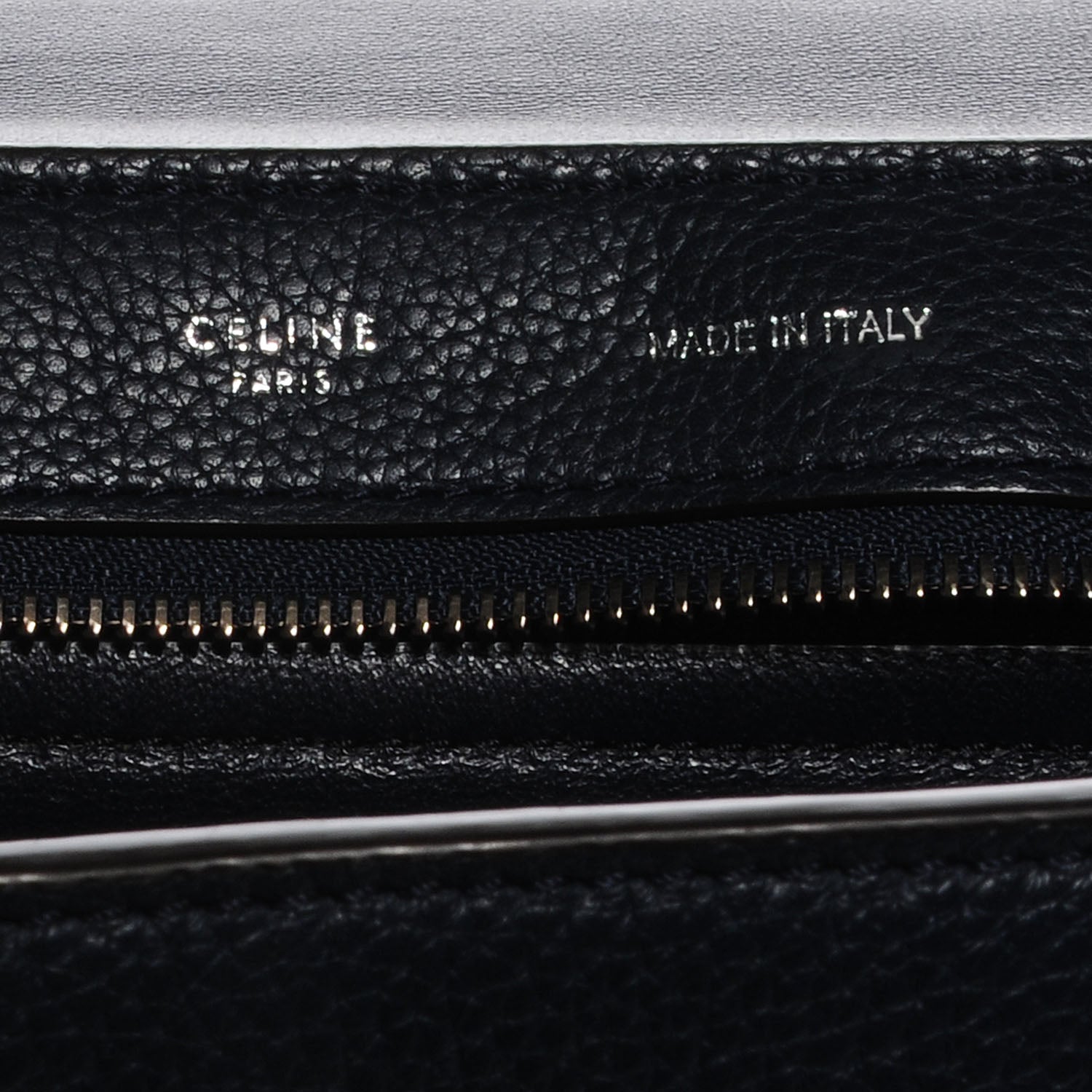 Celine Drummed Calfskin Suede Medium Trapeze Navy Blue 5 of 8