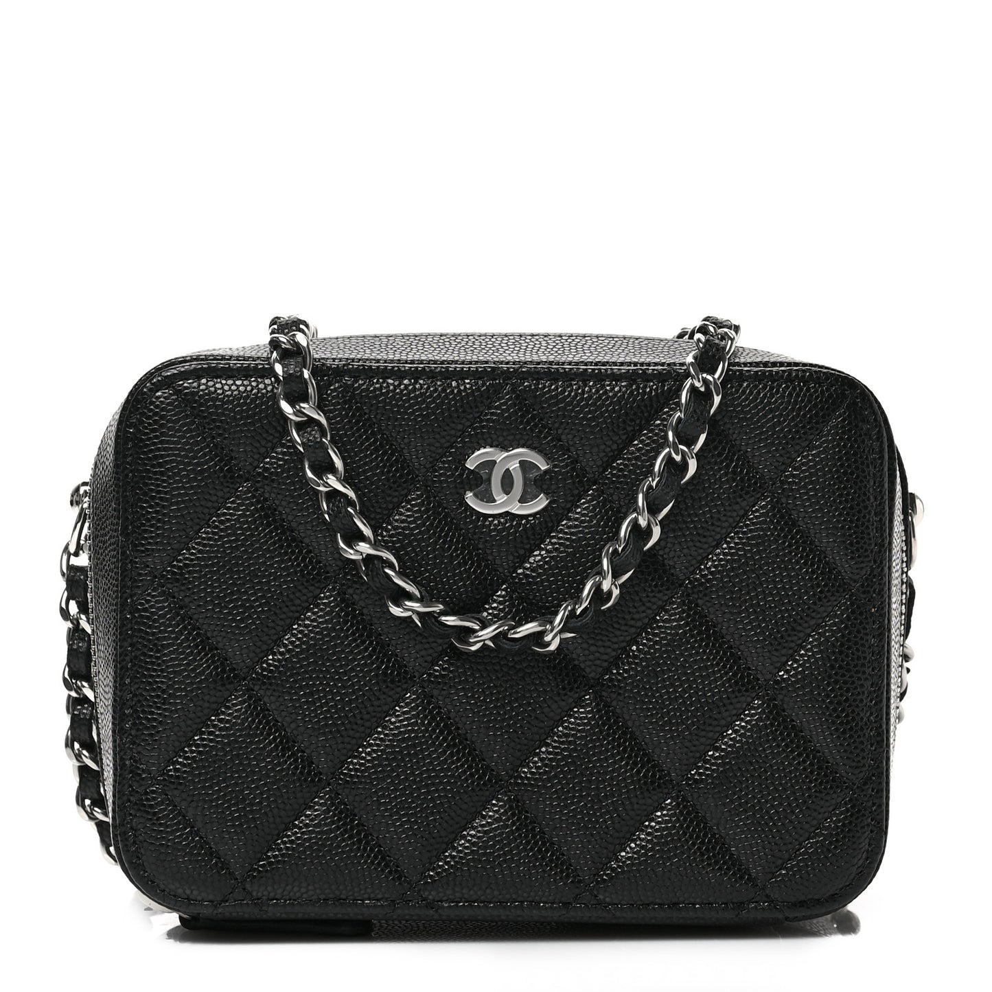 Caviar Quilted Camera Bag Black