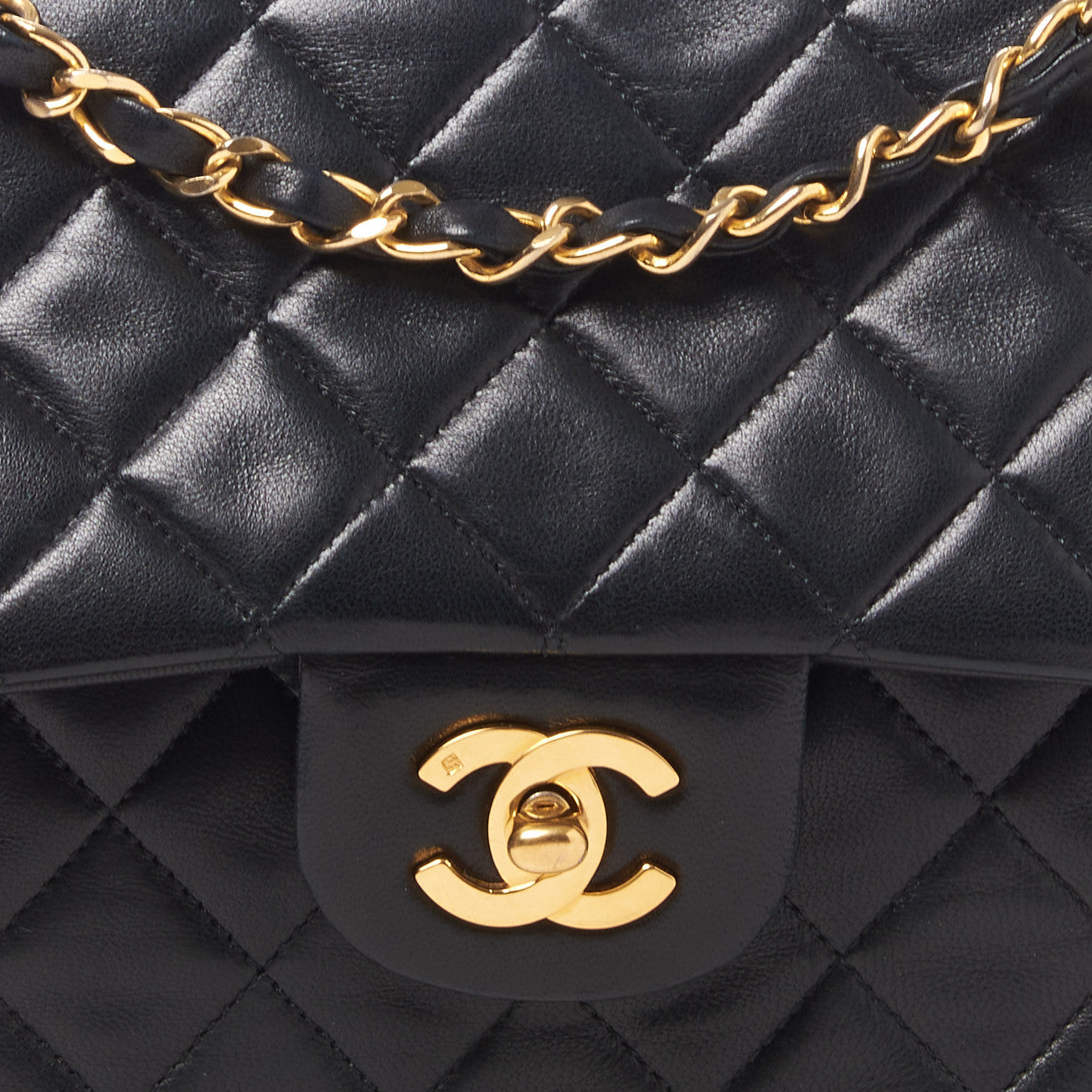 Chanel Lambskin Quilted Medium Double Flap Black 7 of 9