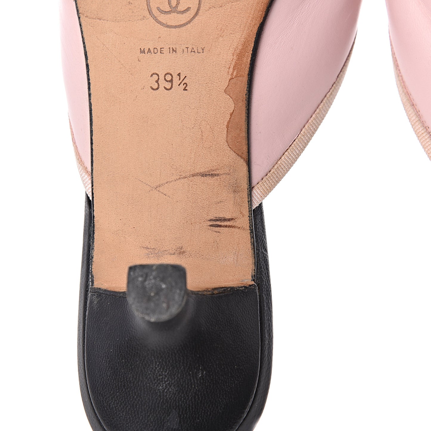 Lambskin Cap Toe CC Mules 39.5 Pink Black