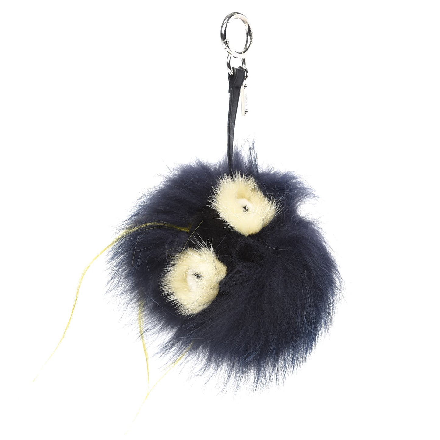 Fox Mink Rabbit Fur Monster Bag Bug Charm Blue Yellow
