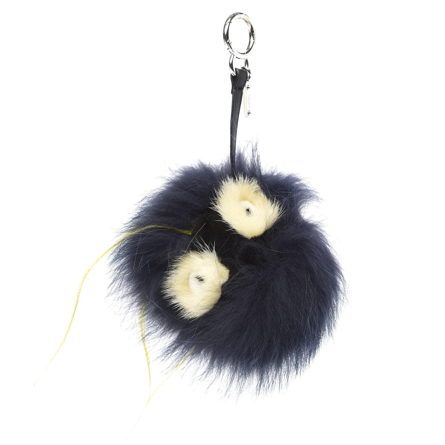 Fendi Fox Mink Rabbit Fur Monster Bag Bug Charm Blue Yellow 1 of 3