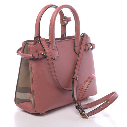 Burberry Grainy Calfskin House Check Small Banner Tote Cinnamon Red 3 of 11