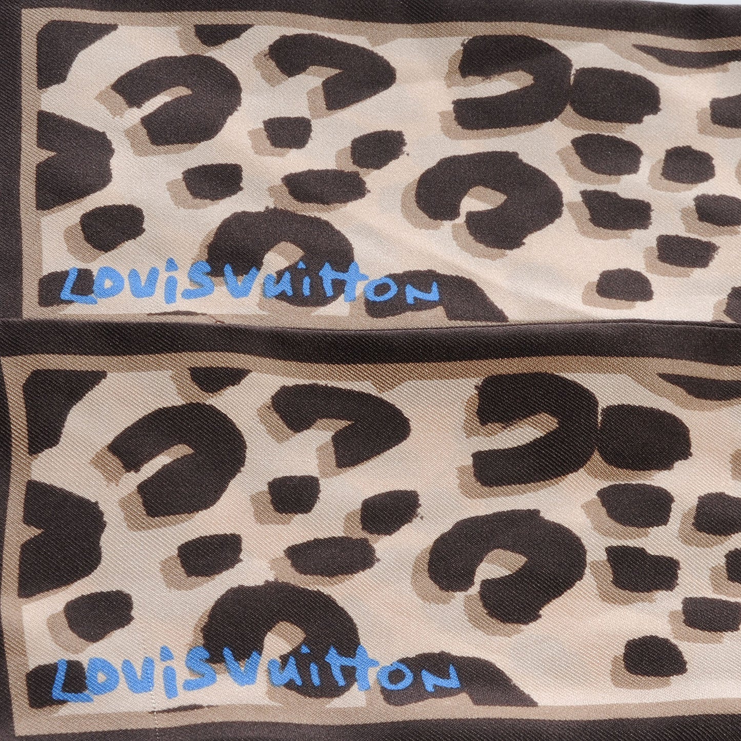 Silk Leopard Bandeau Scarf Marron