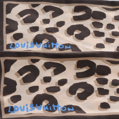Louis Vuitton Silk Leopard Bandeau Scarf Marron 3 of 5